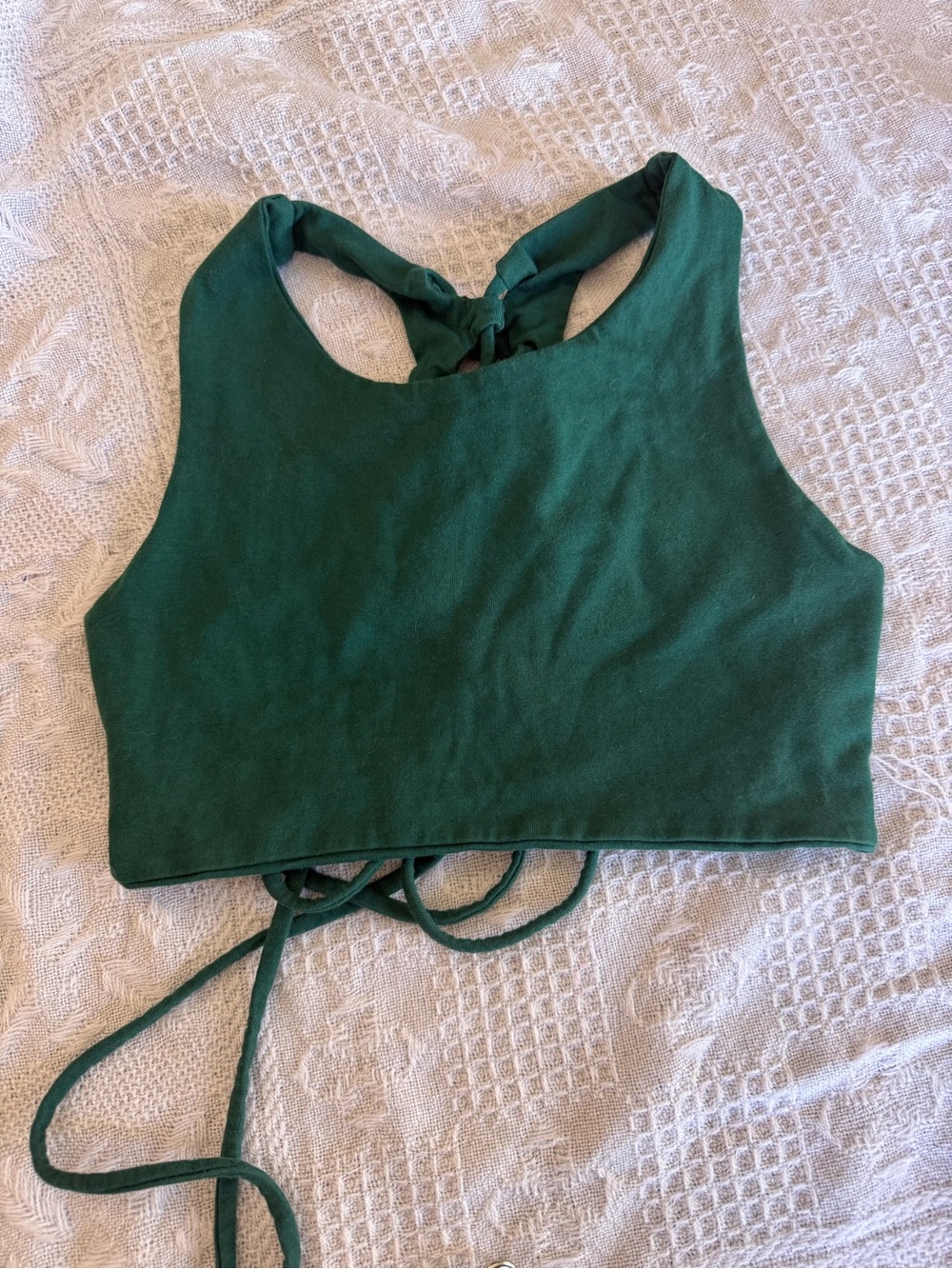 Lotus Tribe Clothing Green Tie-Back Crop Top